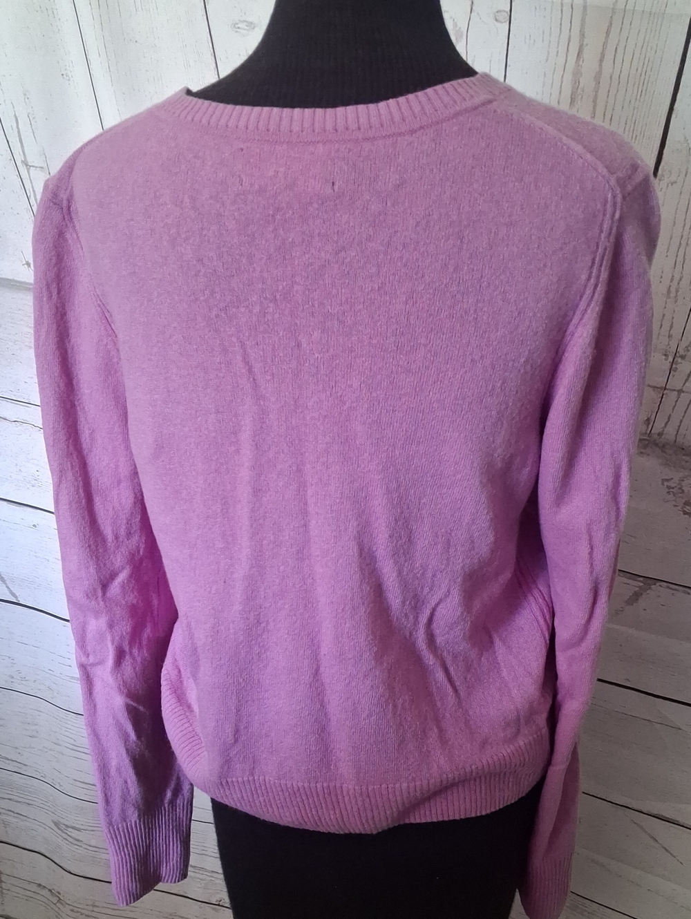 Banana Republic Filpucci Italian Yarn Crewneck Button-Front Cardigan Orchid L - Picture 4 of 9